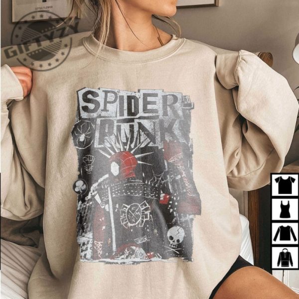 Retro Spider Punk Spider Man Across the Spider Verse Marvel Shirt giftyzy 4