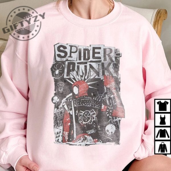 Retro Spider Punk Spider Man Across the Spider Verse Marvel Shirt giftyzy 5