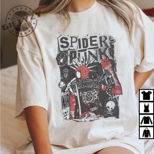 Retro Spider Punk Spider Man Across the Spider Verse Marvel Shirt giftyzy 6