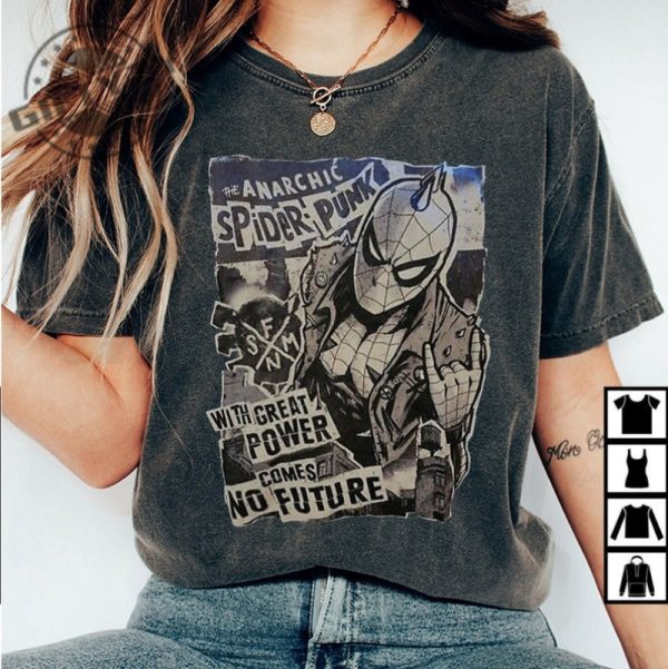Retro Spider Punk Spider Man Across the Spider Verse Tee Hoodie Sweatshirt giftyzy 2