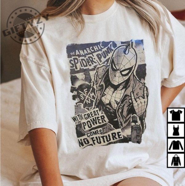 Retro Spider Punk Spider Man Across the Spider Verse Tee Hoodie Sweatshirt giftyzy 5