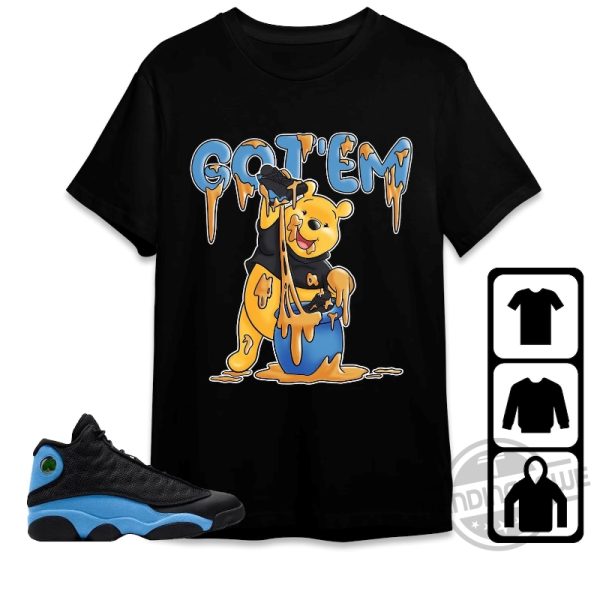 Jordan 13 Black University Blue Shirt Got Em Winnie The Pooh Shirt To Match Sneaker