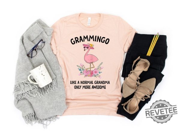 Grammingo Like A Normal Grandma Shirt Custom Flamingo Shirt revetee.com 3