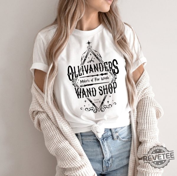 Ollivanders Wand Makers Of Fine Wands Shirt Wizard World Shirt Book Reading revetee.com 2