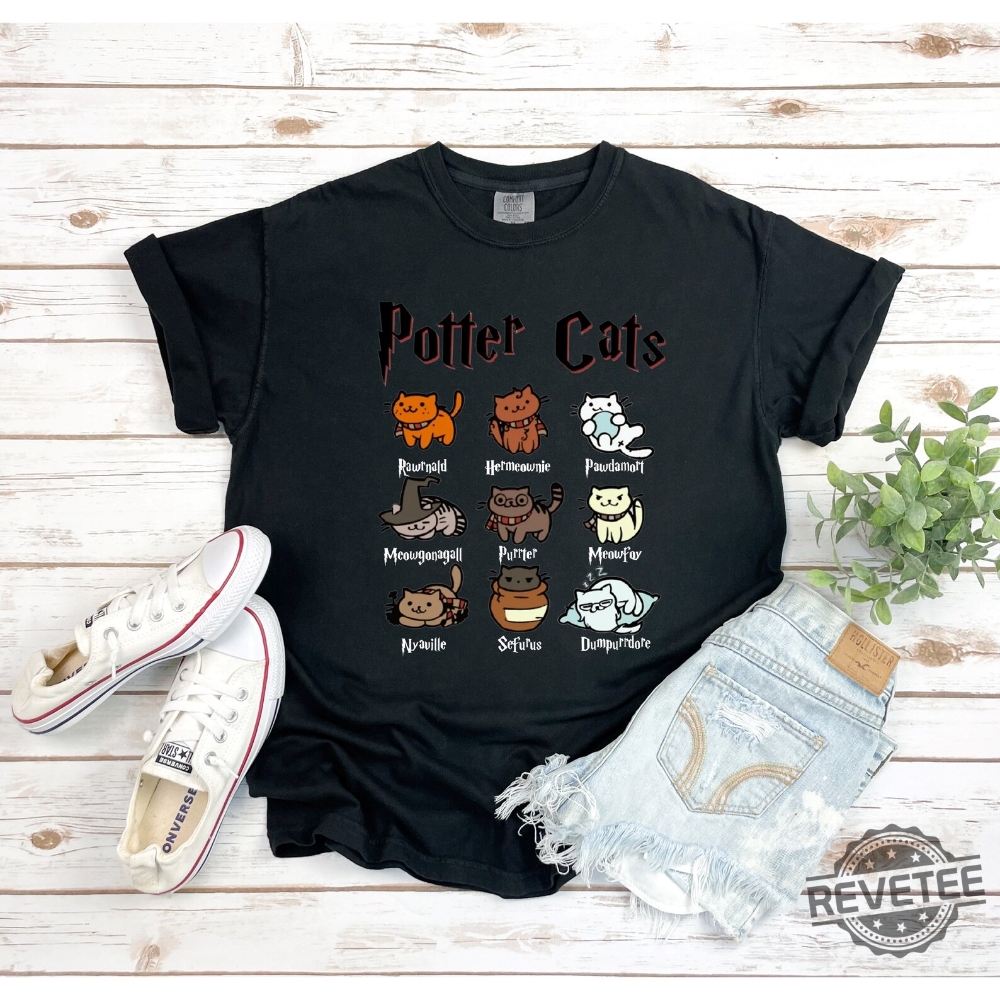 Potter Cats Wizard Castle Shirt Wizard Book Lover Shirt Harry Potter Cat