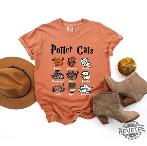 Potter Cats Wizard Castle Shirt Wizard Book Lover Shirt Harry Potter Cat revetee.com 2