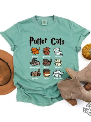 Potter Cats Wizard Castle Shirt Wizard Book Lover Shirt Harry Potter Cat revetee.com 3