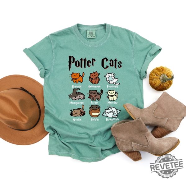 Potter Cats Wizard Castle Shirt Wizard Book Lover Shirt Harry Potter Cat revetee.com 3