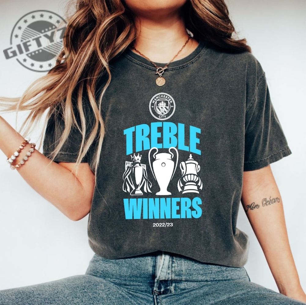 "Magnificent City: The Ultimate Guide to 2023 Special Shirt" 5 Manchester City Treble Trophies 2023 Shirt Hoodie