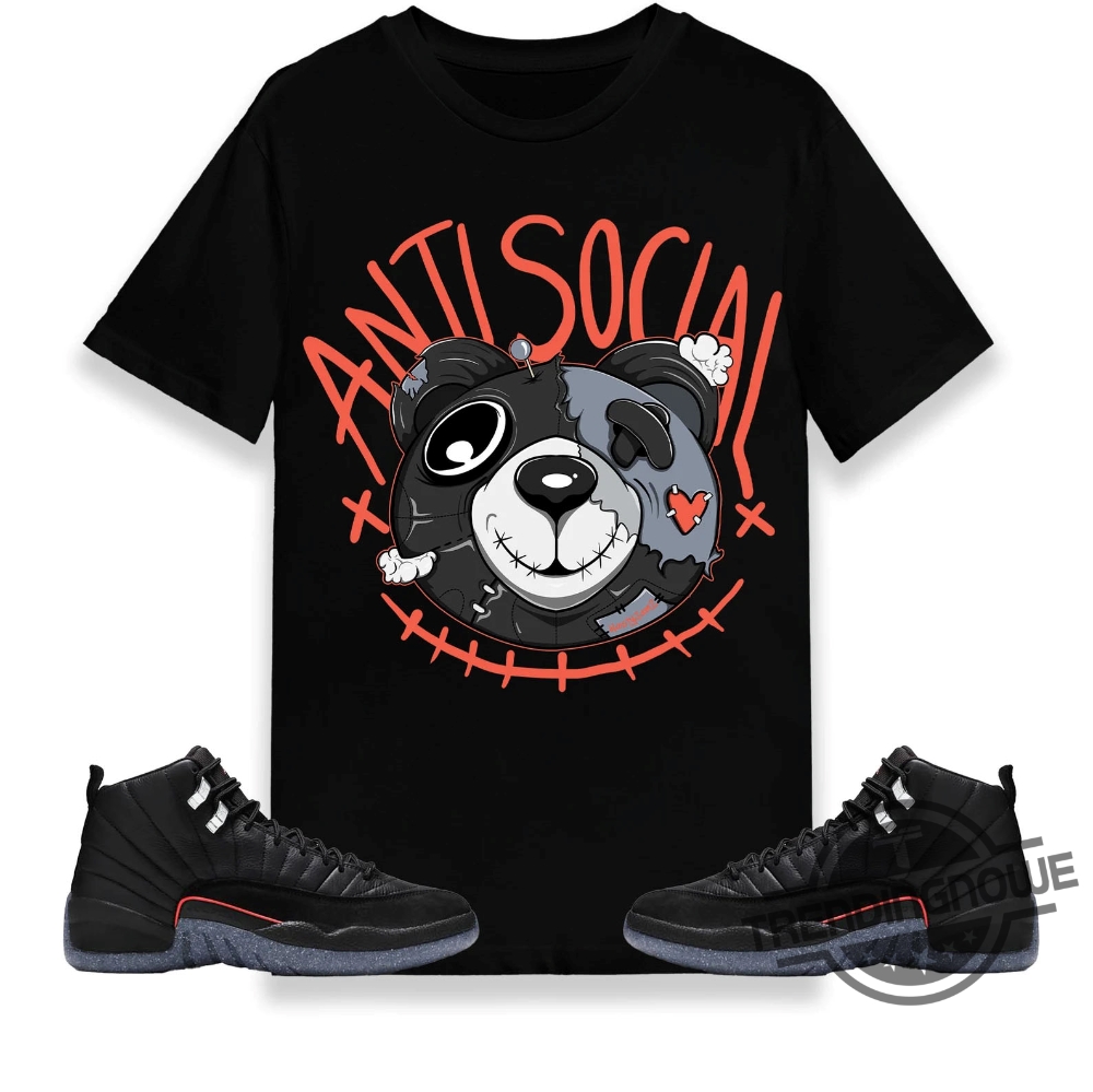 Anti Social Head Ber Unisex Shirt Match Jordan 12 Utility Grind