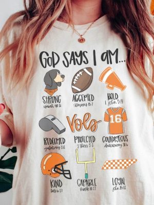 God Says I Am Go Vols Shirt God Says Football Shirt Gift For Her revetee.com 2