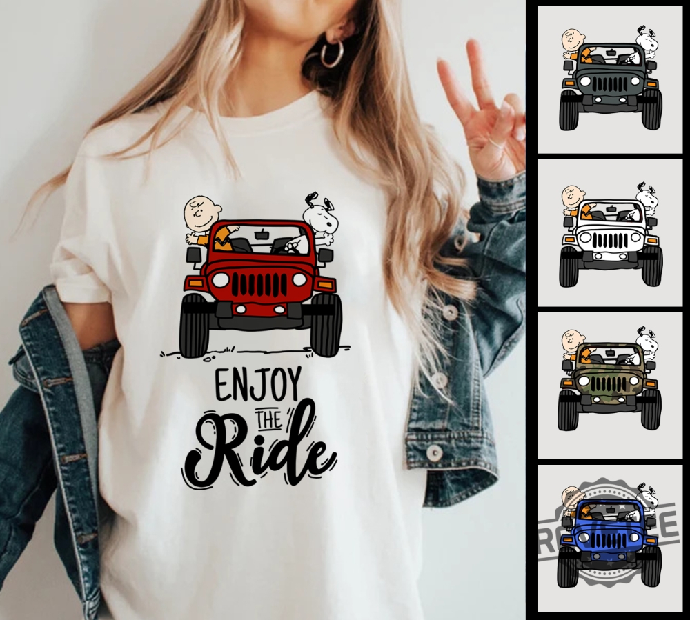 Enjoy The Ride Jeep Snoopy Peanuts Custom Shirt