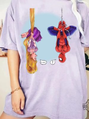 Disney Rapunzel Marvel Spiderman Shirt Disney Marvel Avengers Spiderman Shirt revetee.com 3