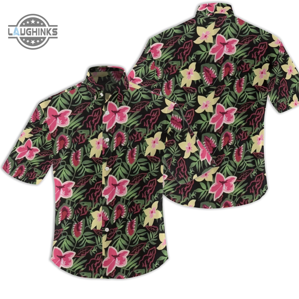 Couples Print - Soft Pink Hibiscus Women's Hawaiian Camp Shirt