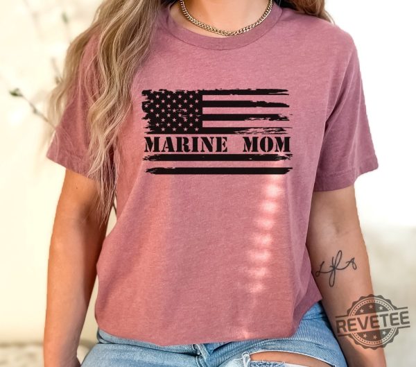Marine Mom Shirt Womens Marine Mom Tshirt Marine Corps Mom Shirt Usmc Mom Shirt revetee.com 1