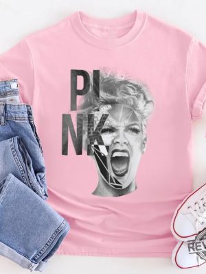 Pink Art Shirt Vintage Pink Singer T Shirt Concert 2023 Pnk Shirt Summer Carnival Music revetee.com 2