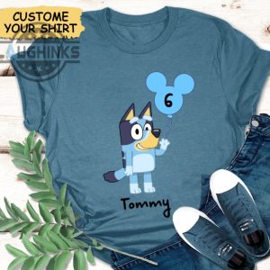 DitzyPeachDesigns Birthday Shirt | Bluey Bingo | Pink & Blue Available | Age 1 to 9 | Toddler Youth T-Shirt | Pick Shirt Color and Size