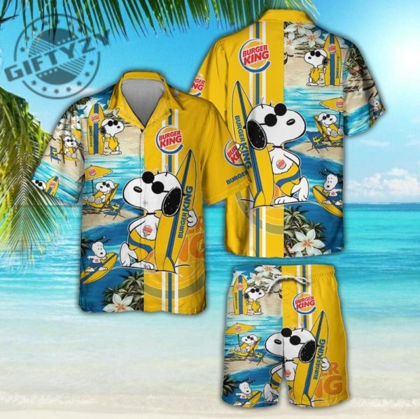 Snoopy Burger King Food Beach Summer Time 3D All Over Printed Apparel giftyzy.com 1