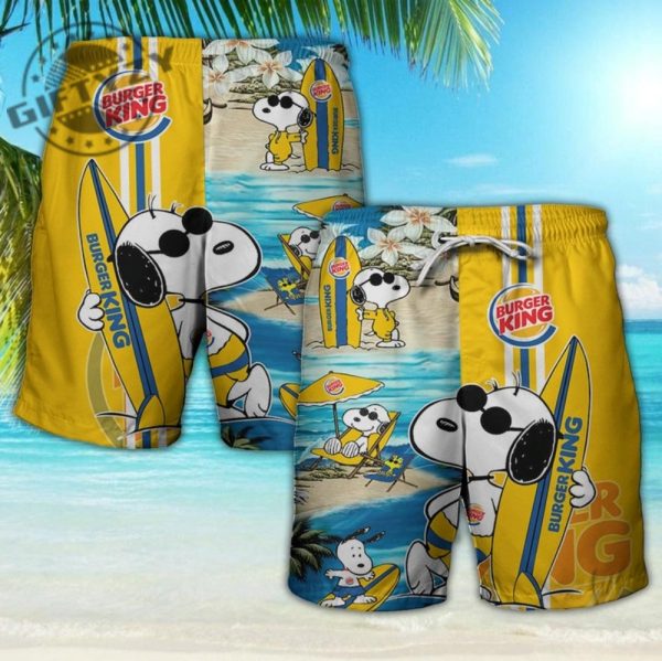 Snoopy Burger King Food Beach Summer Time 3D All Over Printed Apparel giftyzy.com 2