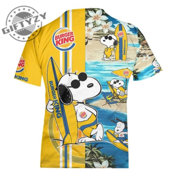 Snoopy Burger King Food Beach Summer Time 3D All Over Printed Apparel giftyzy.com 3