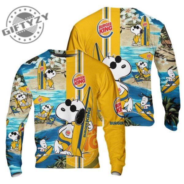 Snoopy Burger King Food Beach Summer Time 3D All Over Printed Apparel giftyzy.com 4