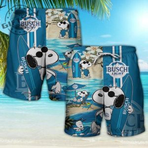 Busch Light Snoopy Sea Beach Island Summer Beer 3D Over Printed Personalized Custom Name Apparel giftyzy 2