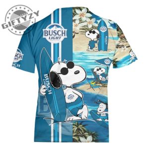 Busch Light Snoopy Sea Beach Island Summer Beer 3D Over Printed Personalized Custom Name Apparel giftyzy 3