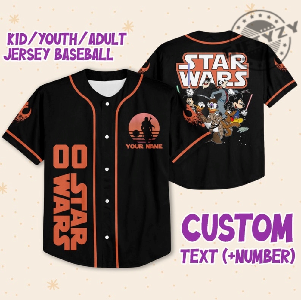 Star War Mickey Personalized 3D All Over Print Baseball Hockey Jersey