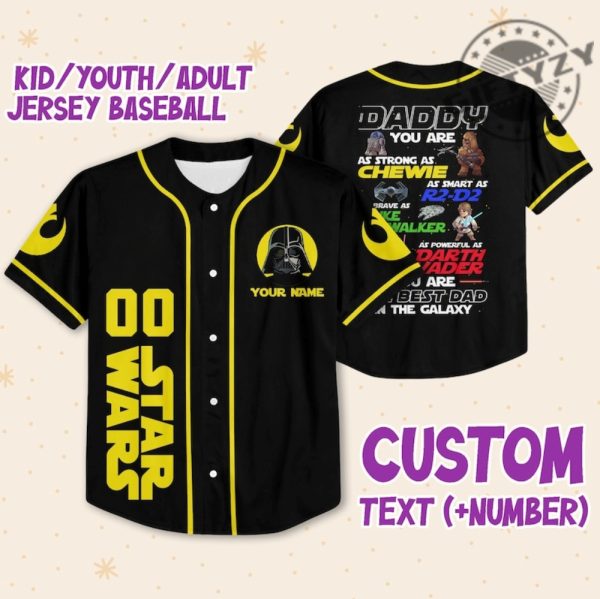 Star Wars Daddy Personalized 3D All Over Print Baseball Hockey Jersey giftyzy.com 1