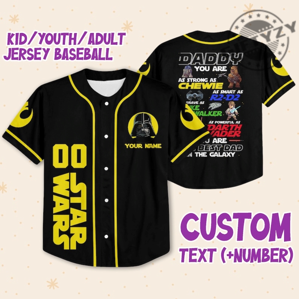 Star Wars Daddy Personalized 3D All Over Print Baseball Hockey Jersey