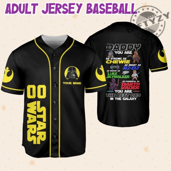 Star Wars Daddy Personalized 3D All Over Print Baseball Hockey Jersey giftyzy.com 6