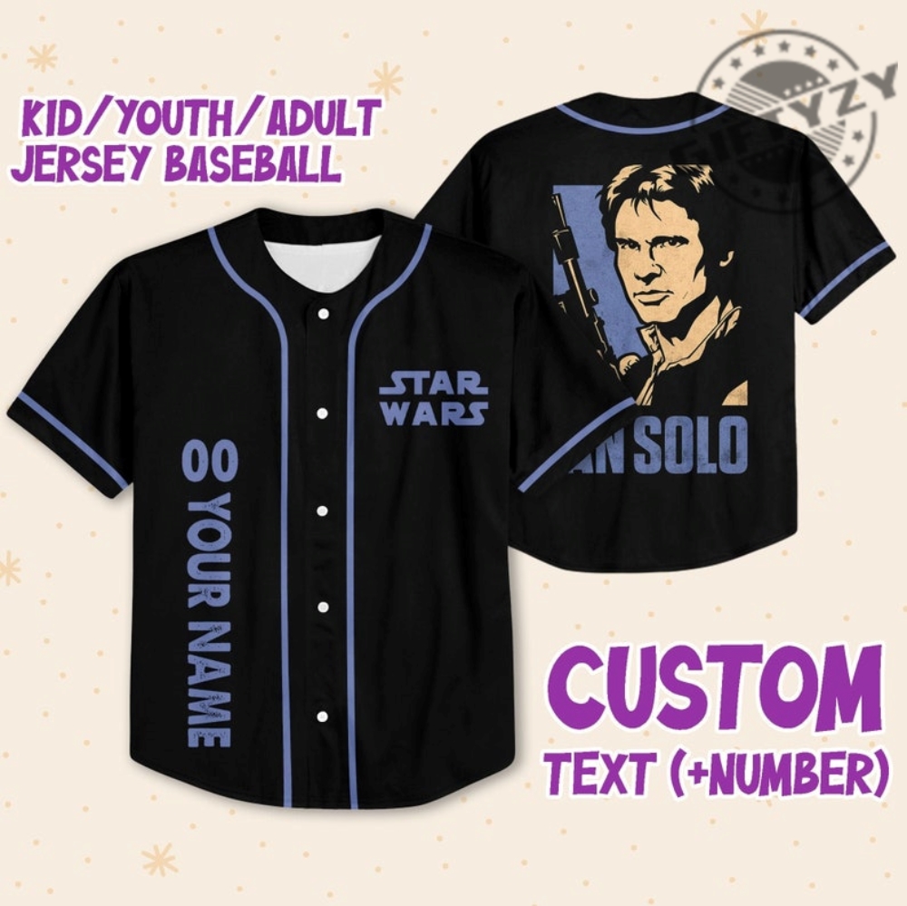 Star Wars Darth Vader Han Solo Baseball Jersey Shirt For Men And