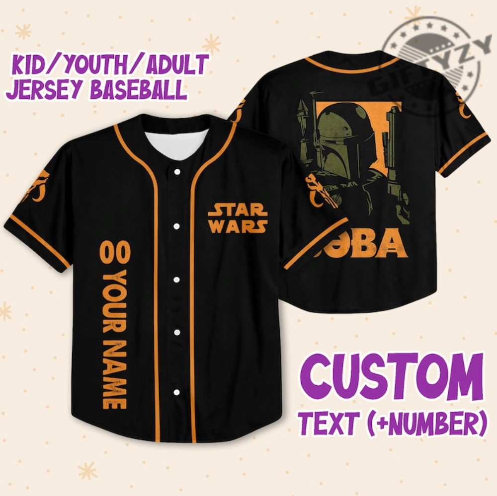 Star Wars Boba Custom Name Personalzied 3D All Over Print Baseball Hockey Jersey