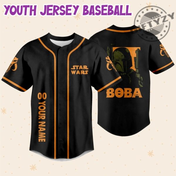 Star Wars Boba Custom Name Personalzied 3D All Over Print Baseball Hockey Jersey giftyzy.com 5