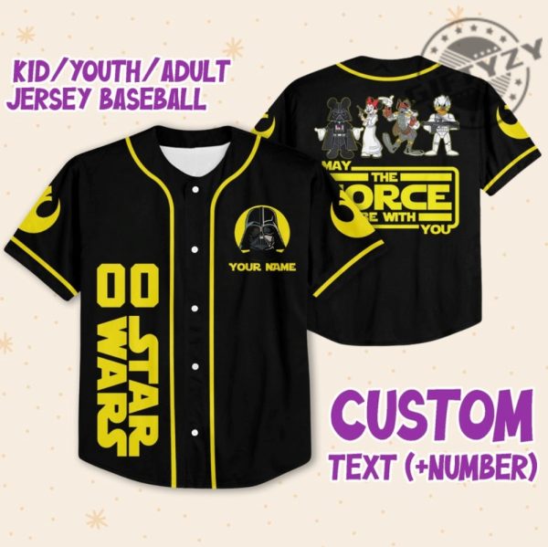 Star War Mickey Donald Custom Name Personalized 3D All Over Print Baseball Hockey Jersey giftyzy.com 1