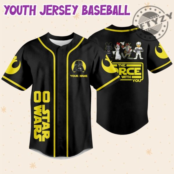 Star War Mickey Donald Custom Name Personalized 3D All Over Print Baseball Hockey Jersey giftyzy.com 5
