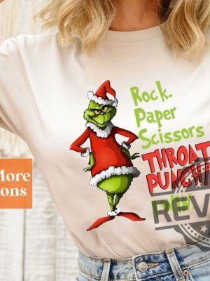 Grinch Rock Paper Scissors Throat Punch I Win Christmas Shirt Funny Christmas Shirt revetee.com 2