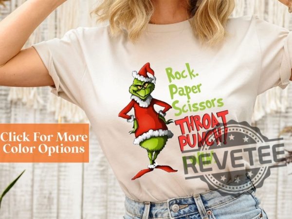 Grinch Rock Paper Scissors Throat Punch I Win Christmas Shirt Funny Christmas Shirt revetee.com 2