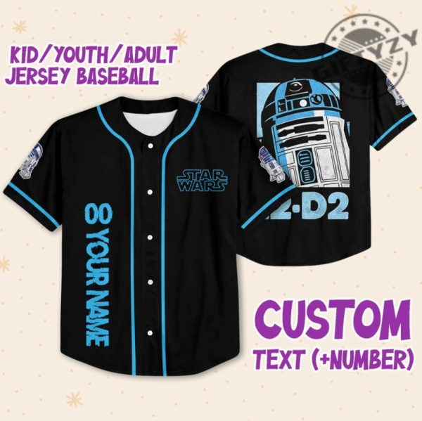 Star Wars R2d2 Blue Custom Personalized 3D All Over Print Baseball Hockey Basketball Jersey giftyzy.com 1