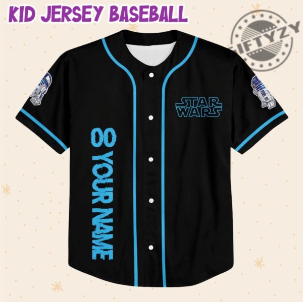 Star Wars R2d2 Blue Custom Personalized 3D All Over Print Baseball Hockey Basketball Jersey giftyzy.com 2