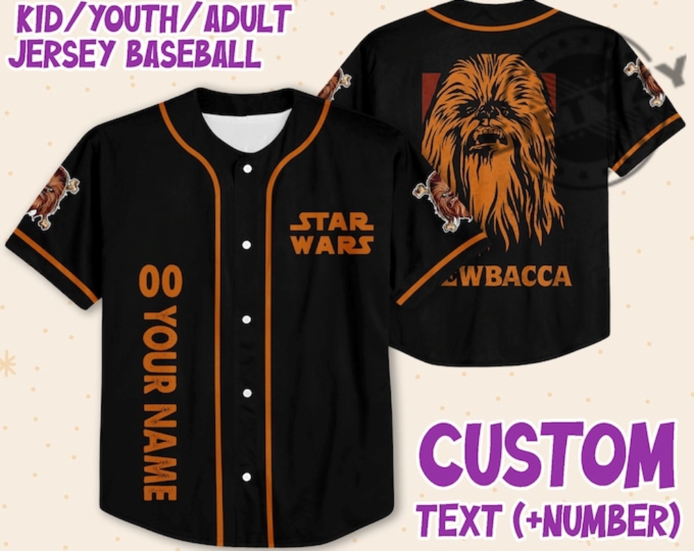 Star Wars Chewbacca Custom Personalized 3D All Over Print Baseball Hockey Basketball Jersey