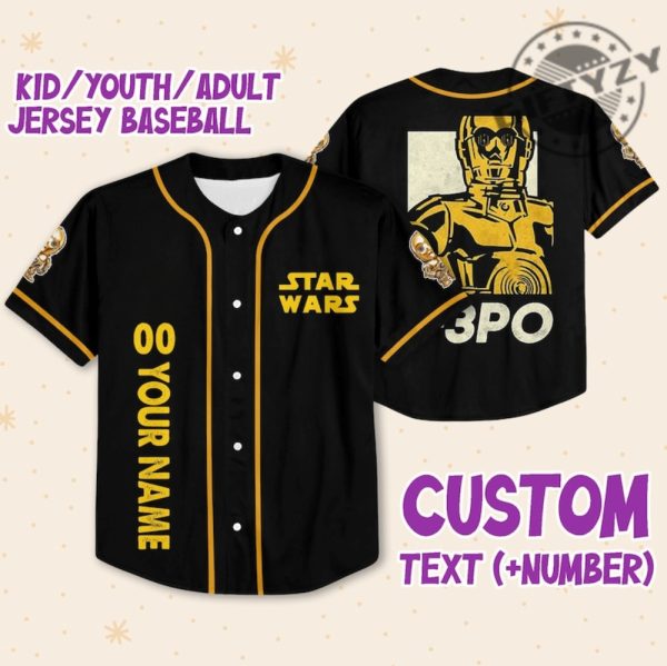 Star Wars C3po Custom Personalized 3D All Over Print Baseball Hockey Basketball Jersey giftyzy.com 1