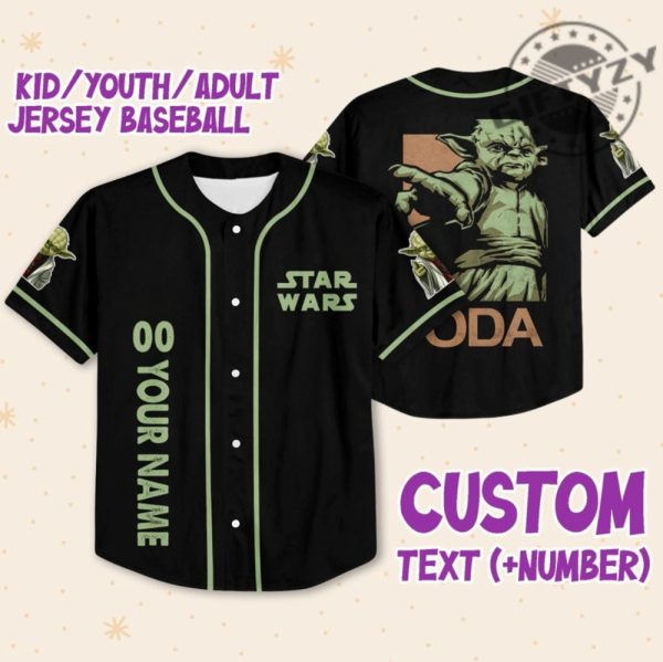 Star Wars Yoda Custom Personalized 3D All Over Print Baseball Hockey Basketball Jersey giftyzy.com 1