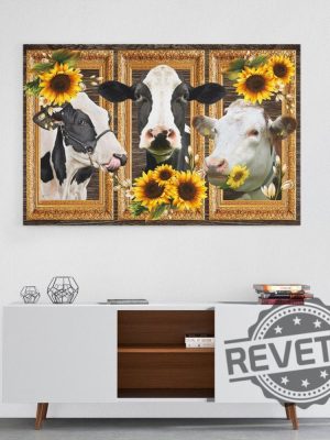 Cow Sunflower Custom Canvas revetee 2