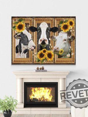 Cow Sunflower Custom Canvas revetee 3