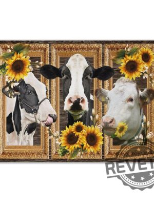 Cow Sunflower Custom Canvas