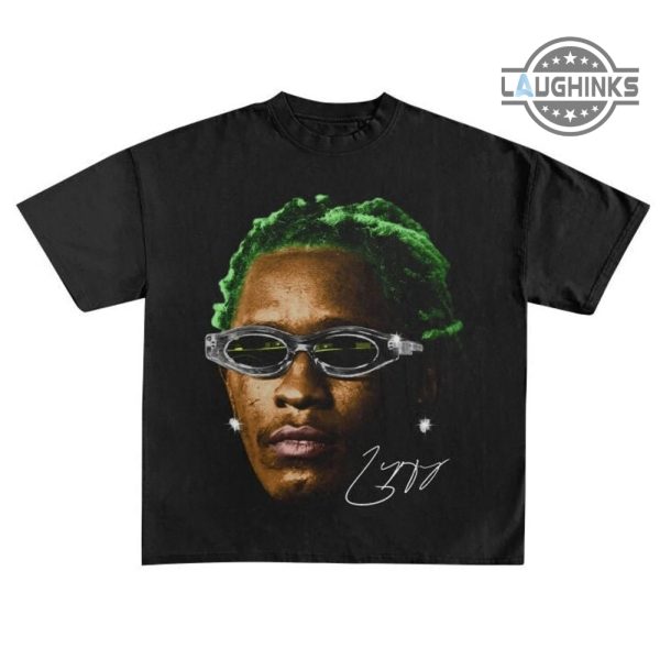 young thug gunna graphic tee green rapper concert merch kanye thugger slime season laughinks.com 2