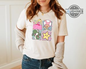 retro princess peach shirt marios peach shirt feeling peachy shirt super mario birthday gift for her kids laughinks.com 1