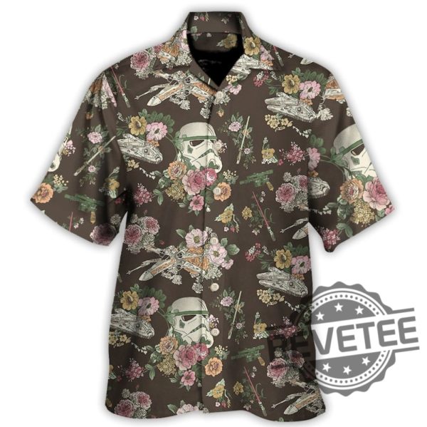 Star Wars Stormtrooper Flower Vintage Hawaiian Shirt For Men Women Baby Yoda Shirt revetee.com 2 1