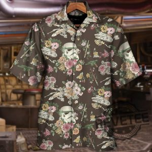 Star Wars Stormtrooper Flower Vintage Hawaiian Shirt For Men Women Baby Yoda Shirt revetee.com 3 1